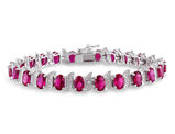 18 Carat (ctw) Lab-Created Ruby Bracelet in Sterling Silver (7 Inches)